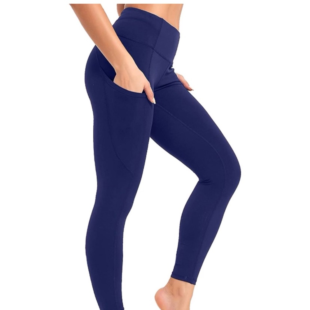 SP3LOPS Yoga Pants with Pockets for Women High Waisted Tummy Control Women's  L